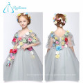 Vestido de bola V Neck Flowers Tulle Princess Style Flower Girl Dresses